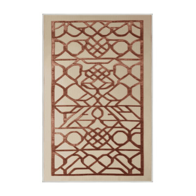 Machine Washable Trellis Beige Area Rug