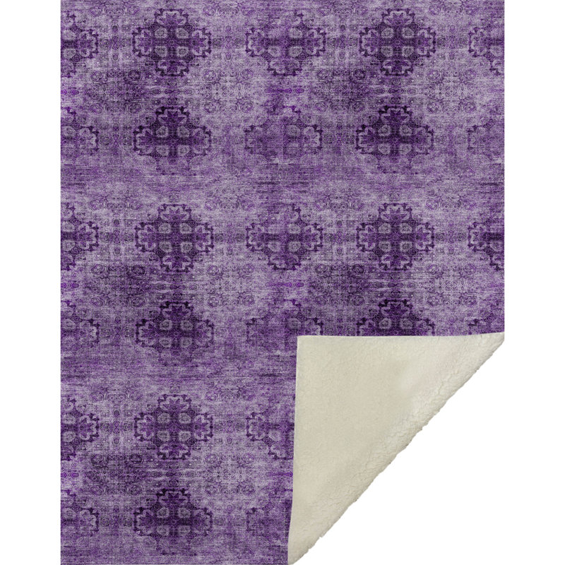 Jeté en sherpa Addison, Aubergine