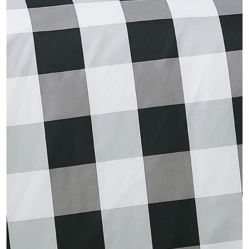 Buffalo Plaid Farmhouse / Country Plaid Duvet Cover, Black, Full/Queen Duvet Cover + 2 Shams
