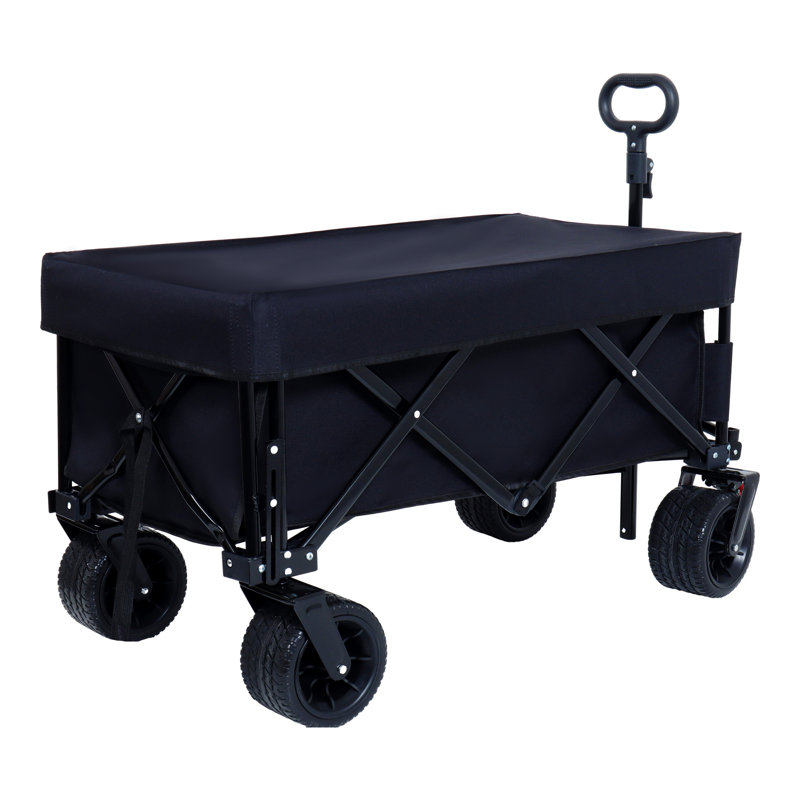 Wagon pliable avec hayon rallongé, housses imperméables, résistantes aux rayons UV et aux rayons du soleil, roues robustes tout-terrain 400 lb