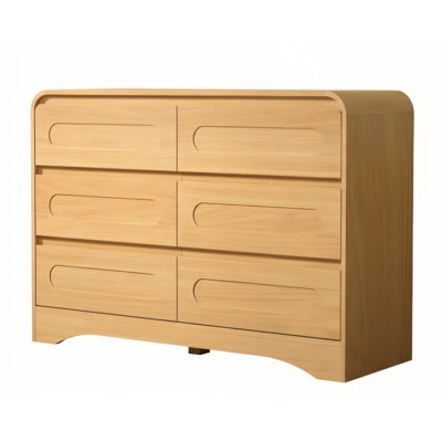 Catoe Dresser 6 Drawer Wide, Natural Oak