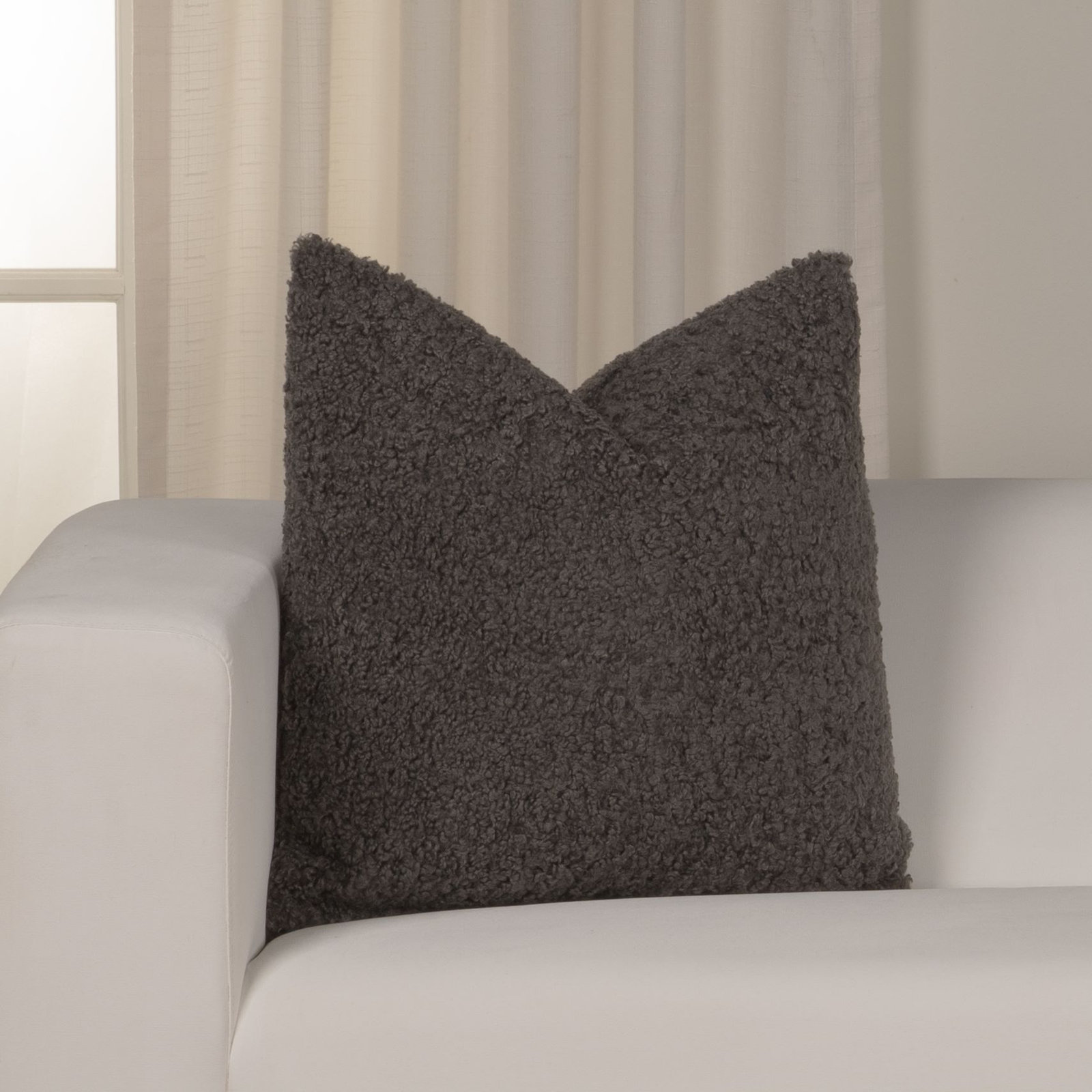 Tiffany Honey 20" x 20" Throw Pillow, Gray, Feather, 
Square 17"
