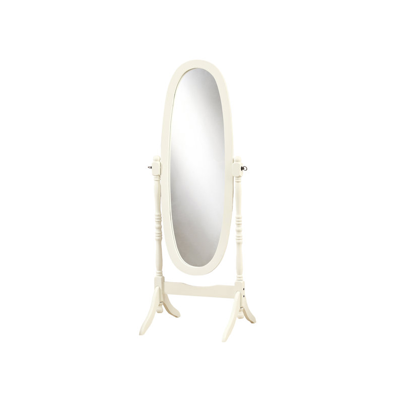 Eanes Wood Oval Floor Mirror, White