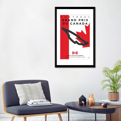 F1 Gilles Villeneuve Race Track Minimal Poster by Chungkong - Wrapped Canvas Gallery-Wrapped Canvas Giclée
