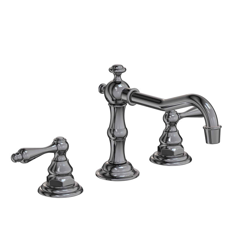 Chesterfield Widespread Bathroom Faucet with Drain Assembly, Midnight Chrome