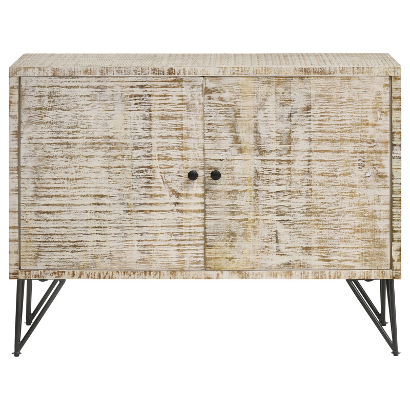 Eileen White Washed 2-Door Wood Storage Accent Cabinet