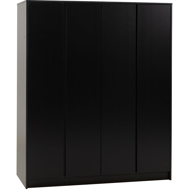 4 Door Wardrobe, Black
