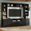 Meuble télé mural de style ferme moderne de 102,3 pouces avec console et étagères réglables, meuble télé intégré avec 4 tiroirs et placards latéraux pour téléviseurs jusqu'à 70 pouces.-271727516