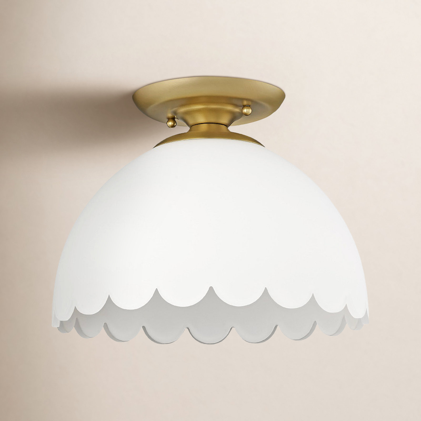 Filomela Single Light Glass Semi Flush Mount, Brushed Champagne Bronze