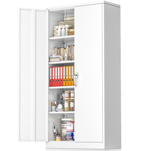 Lakenzie  5 - Shelf Steel Storage Cabinet with Lock (72" H x 32" W x 16" D)