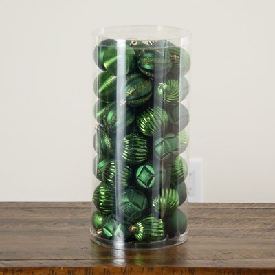 48-pc Green Ball Shatterproof Christmas Ornaments