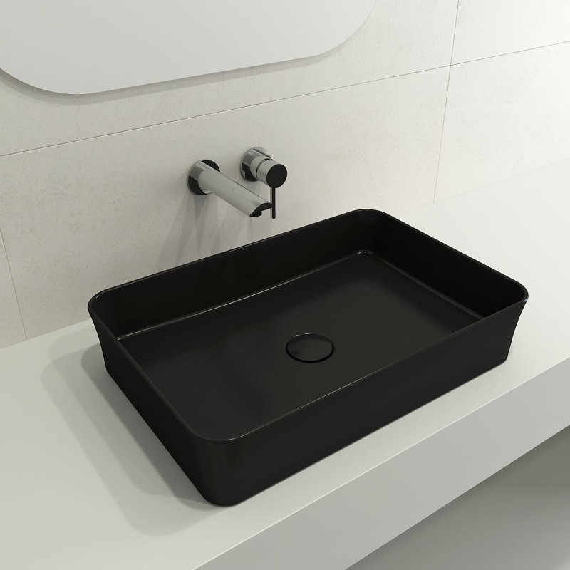 Sottile 22.5'' L Bathroom Sink, Matte Black