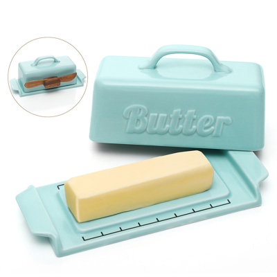 Gracie Oaks Ceramic Butter Dish