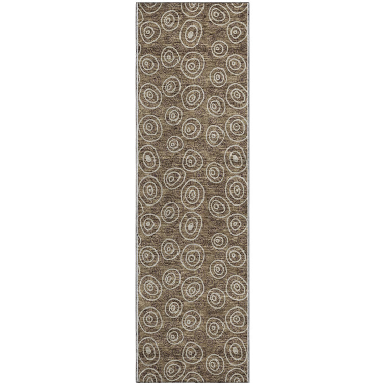 Premium Machine Washable Prisco Brown Rug
