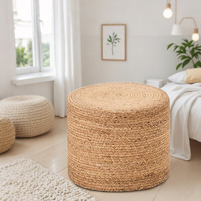 Onaway Upholstered Pouf, Brown