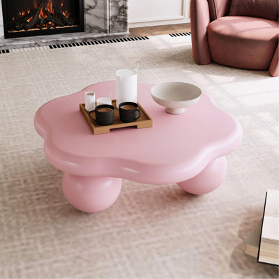 Table à pétales en forme de nuage rose, minimaliste moderne, sécuritaire pour les petits appartements peu encombrants, conception de café facile à déplacer, espaces de vie