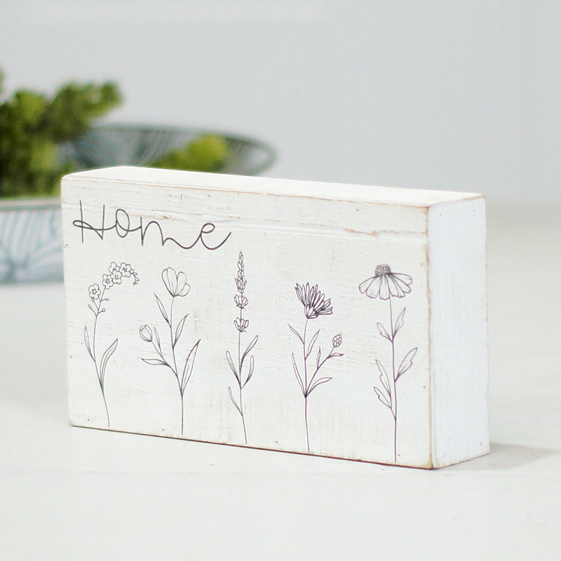 Enseigne en bois blanche 7 po