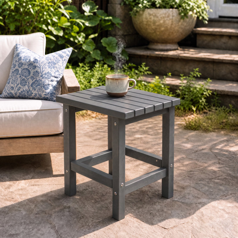 Table d'appoint 17 po rectangulaire PEHD, Gris