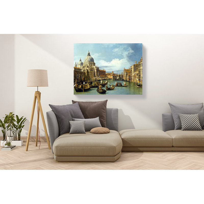 The Entrance To The Grand Canal, Venice by Canaletto - Painting, 50cm H x 70cm W, Wrapped Canvas