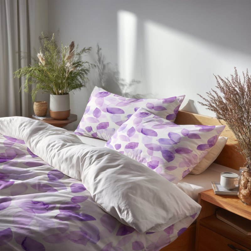 Ensemble de literie pour filles 3 pièces - Ensemble de housse de couette et coussin décoratif Floral