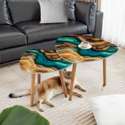 Ensemble de 2 tables basses gigognes Triangle