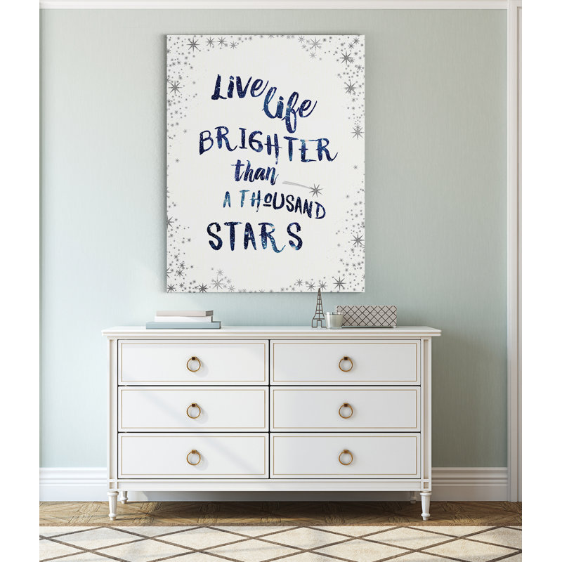«A Thousand Stars», art textuel sur toile tendue, H 16 po x l 20 po x P 1,5 po
