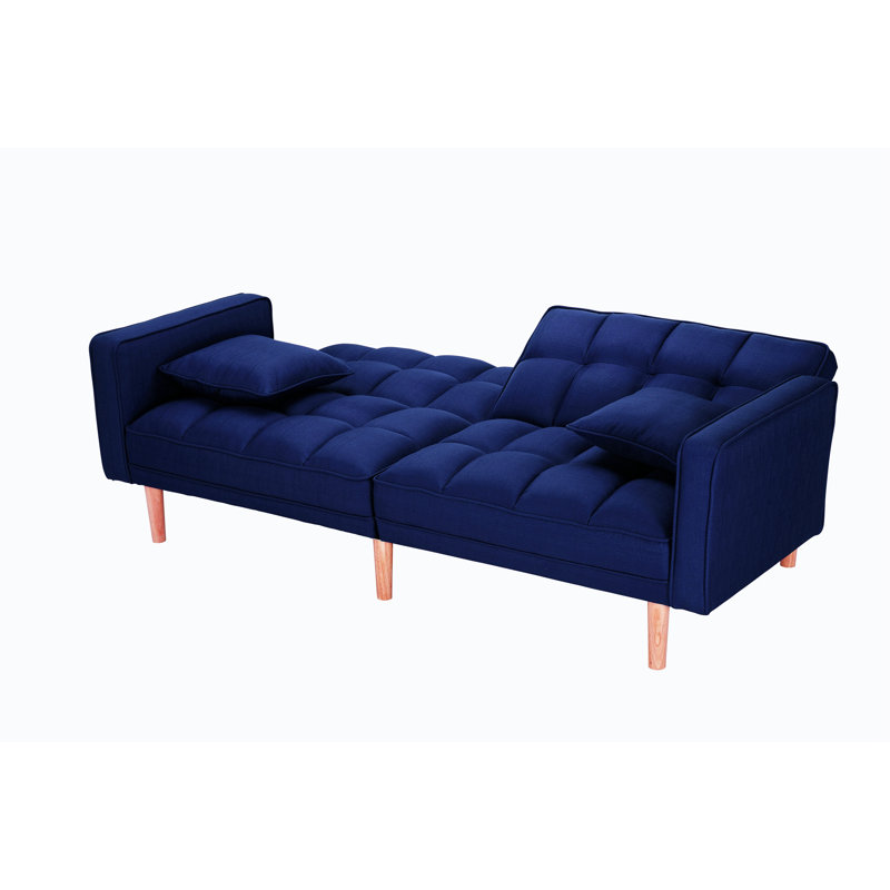 Canapé rembourré 75,01 po Lamarian, Tissu bleu marine