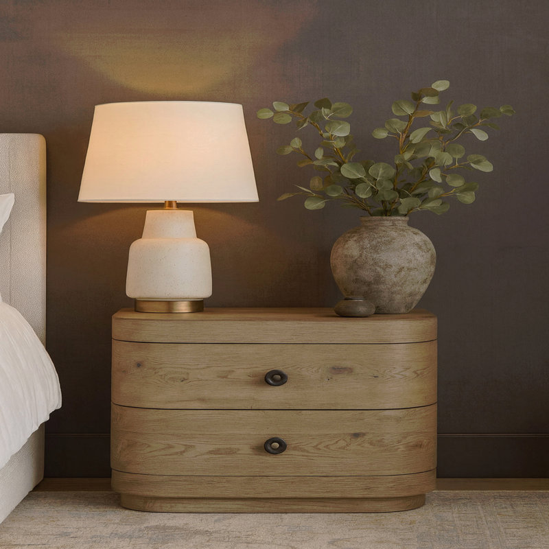 Large Size 2-Drawer Nightstand