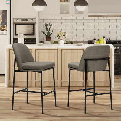 Upholstered Bar & Counter Stool with Metal Frame