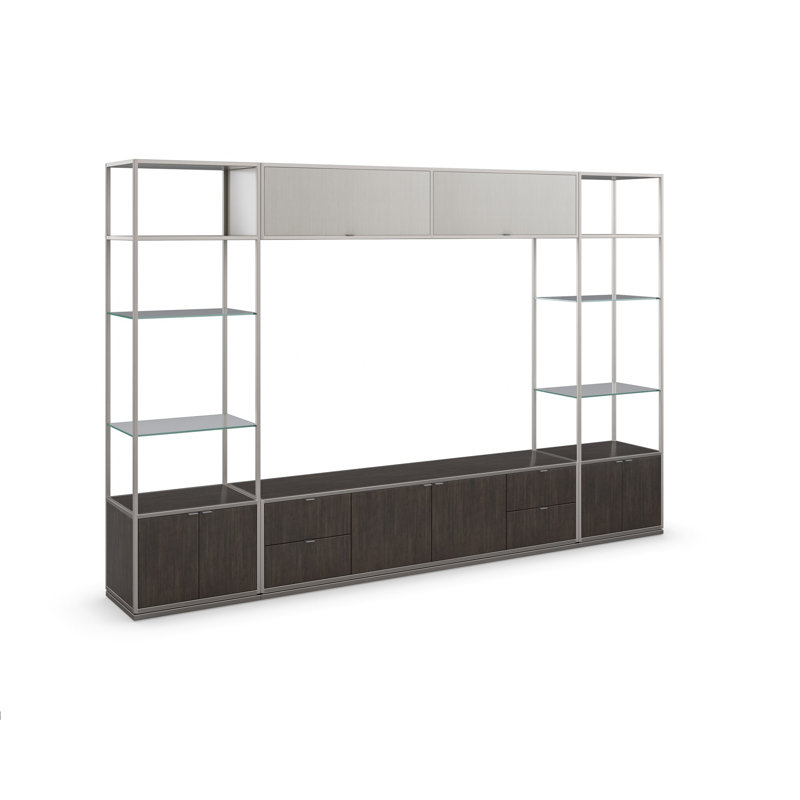 Sepia Thunder Wood and Glass Display Bookcase