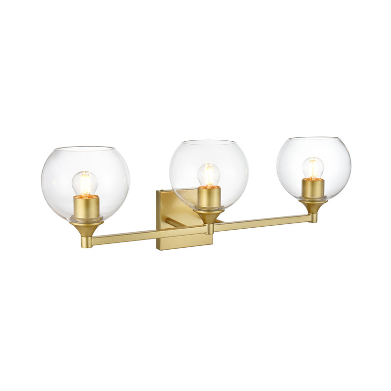 Lumière de meuble-lavabo à intensité variable, Laiton, 3 Lights, H 9 po x l 25 po x P 25 po