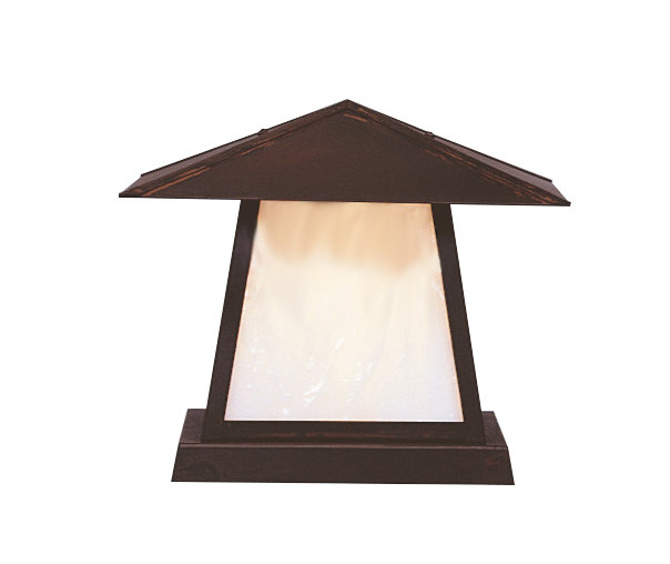 Carmel 1 - Light Pier Mount Light, Empty, Verdigris Patina, Rain Mist