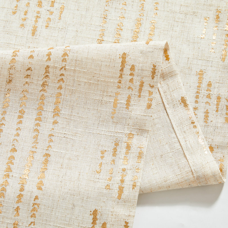 Amadas Linen Semi-Sheer Rod Pocket Curtain Pair, 52" W x 84" L, Gold Flax