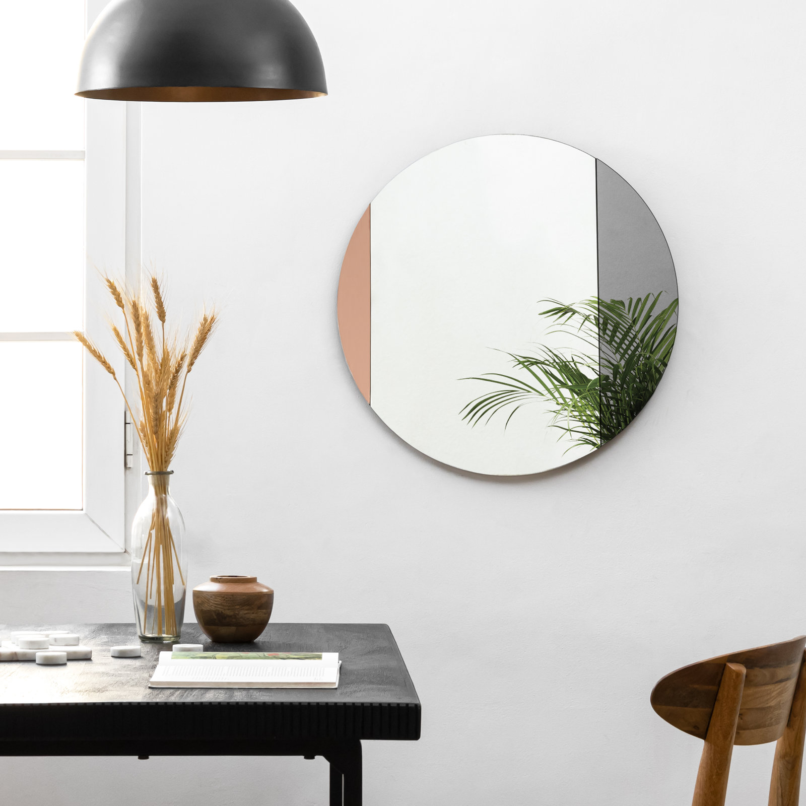 Namaste Accent Mirror, 23.75" x 23.75", Rose Gold, Smoke