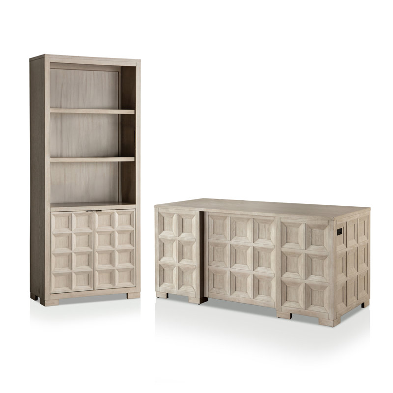 Ensemble de bureau 2 pièces avec bureau de direction et bibliothèque Schell