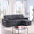 Sectional Sofa, Upholstery Sleeper GREY Sectional Sofa With Storage Space