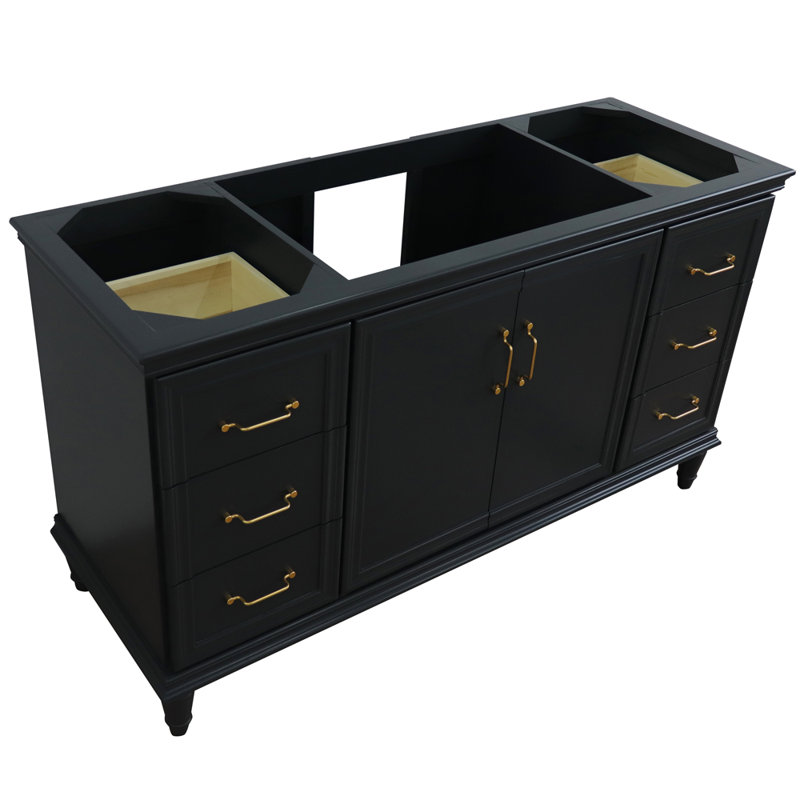 Meuble-lavabo simple 60 po avec base seulement, Gris foncé