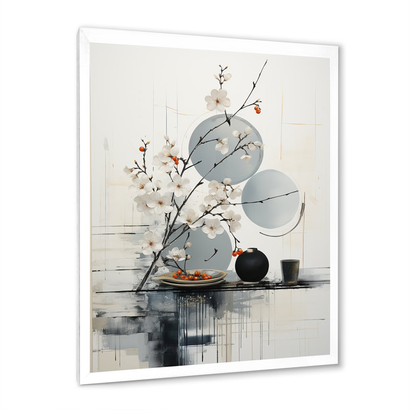 Blainey Asian Art Classics Sumi II, H 32 po x l 24 po x P 1 po, Cadre photo blanc