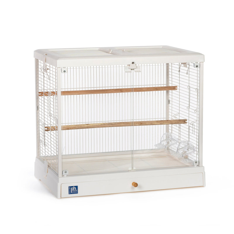 Cage Ã  oiseaux avec plateau et plateau Ezekiella, Blanc