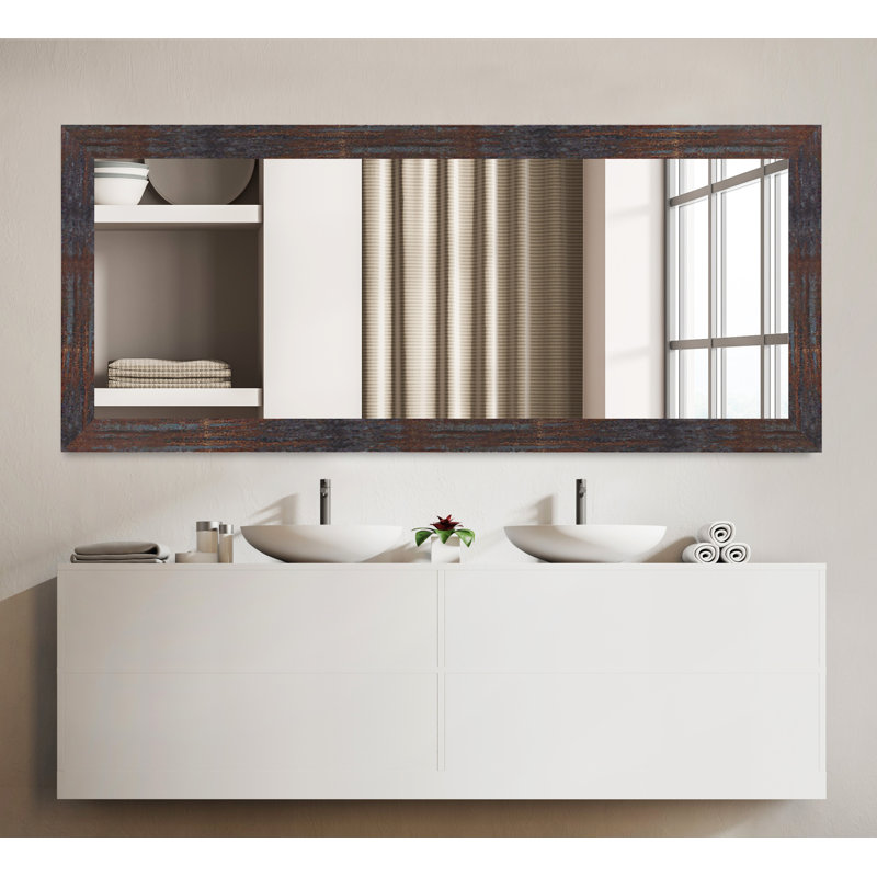 Miroir décoratif, Laiton acier industriel, 33 po x 78 po