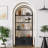 71" Arched Bookshelf with Doors,Industrial Bookcase with Sturdy Metal Frame, Vintage Display Shelving Unit, Black Geometric Book Shelf for Lving Room, Bedroom, Home Office-1997499383