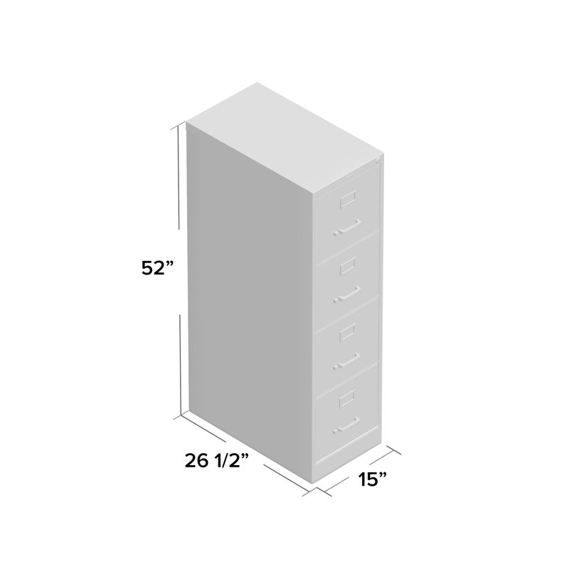 Pabel 15'' Wide 4 -Drawer File Cabinet, Light Gray