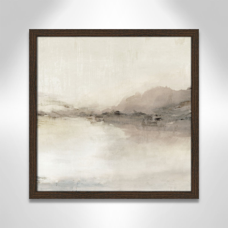 «Blush Horizon II» par Isabelle Z, L 17 po x H 17 po, Impression encadrée, Grain de bois noyer