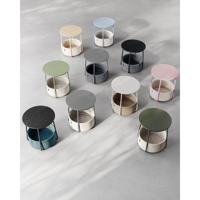 45cm W Steel Bedside Table