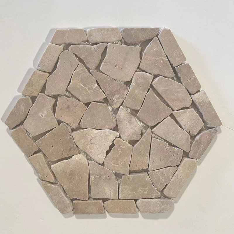 Mosaïque plate cappuccino nid d'abeille 9,84 po x 11,81 po