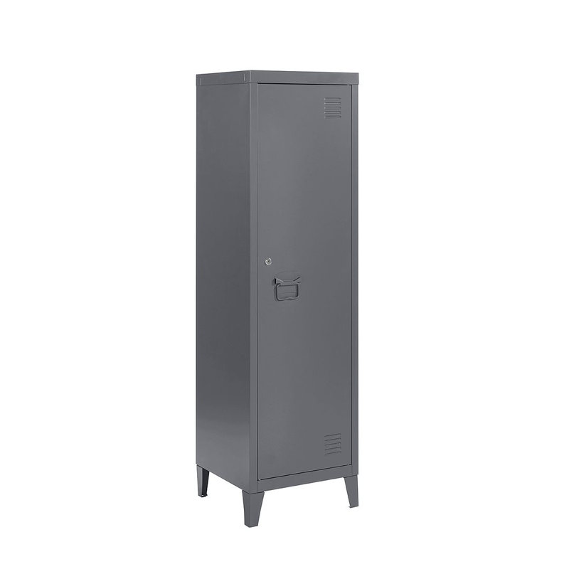 Metal, Mizintceva Locker Storage Cabinet Retro Industric Shoe Rack, Grey