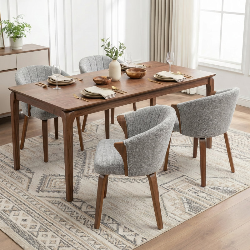 Devaney Upholstered Dining Chair, Gray
