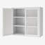 Armoire de rangement murale de style rétro avec portes en verre brumeux et 2 tablettes réglables-398076252