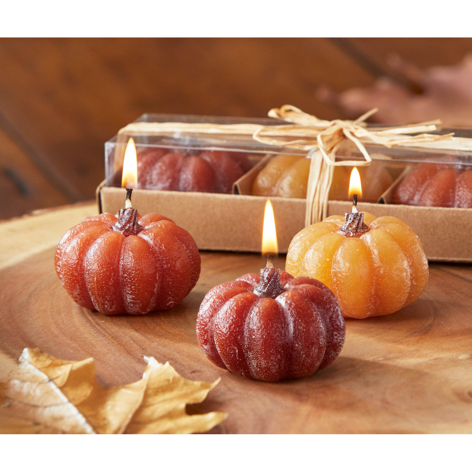 Pumpkin Tealight Candles S/3