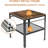 Rustic End Table, 2-Tier Side Table With Adjustable Height Shelf , Rustic Brown